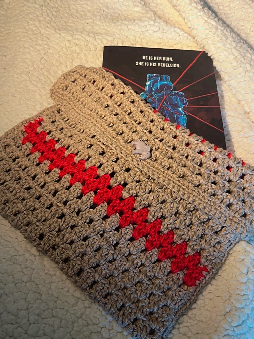 Handmade Crochet book sleeve/pouch